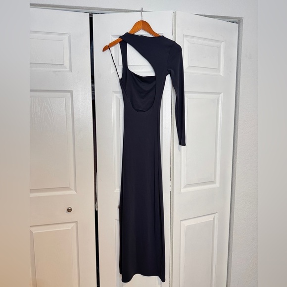 Zara Black Maxi Cut Out One Sleeve Dress - Picture 2 of 6